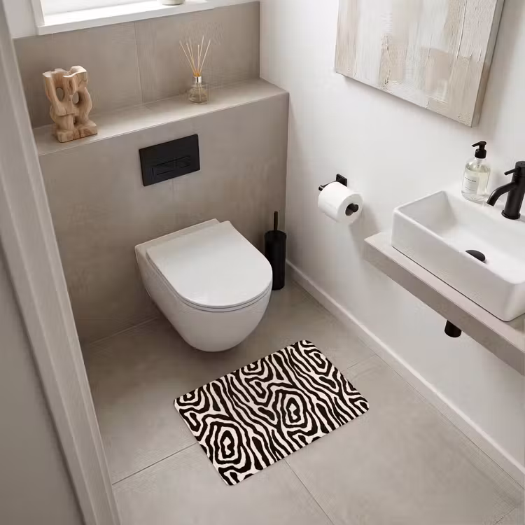 Badematte - Zebra – Schwarz – Abstrakt — 6