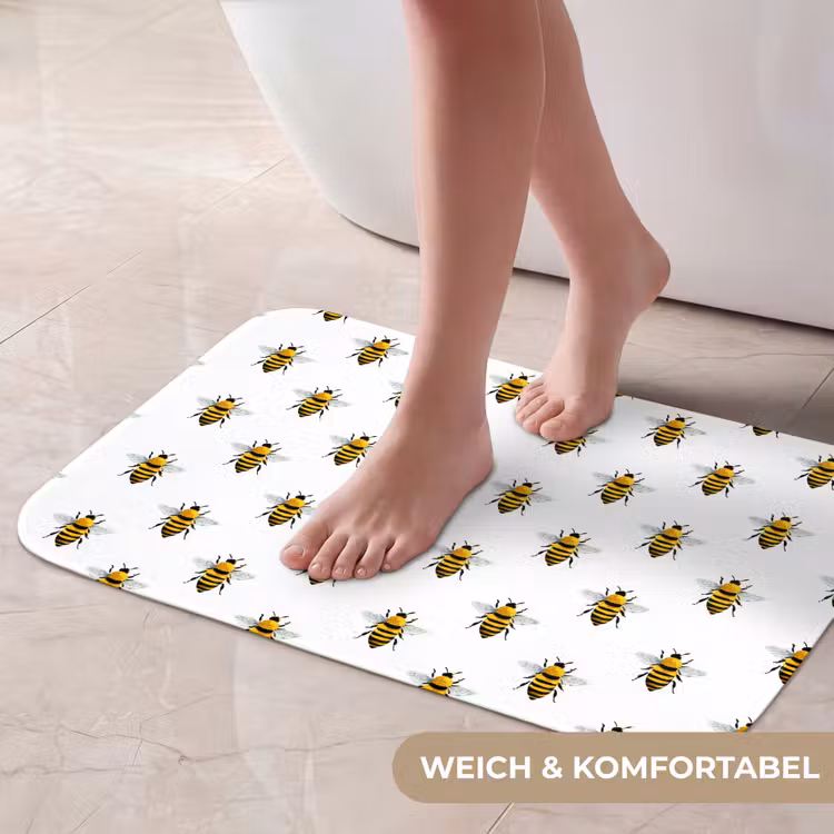 Badematte - Bienen - Zeitlos - Weiß — 5