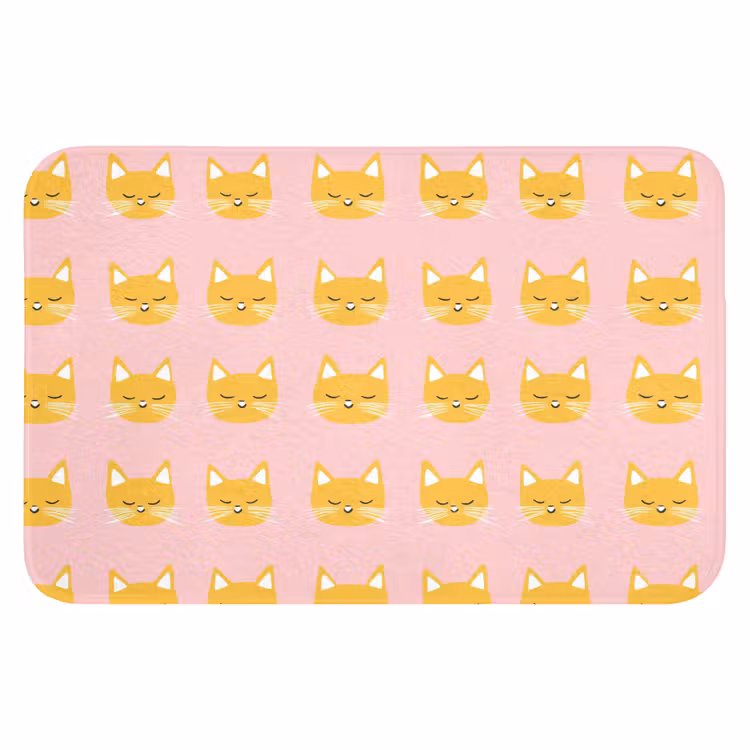 Badematte - Katzen - Muster - Rosa — 1