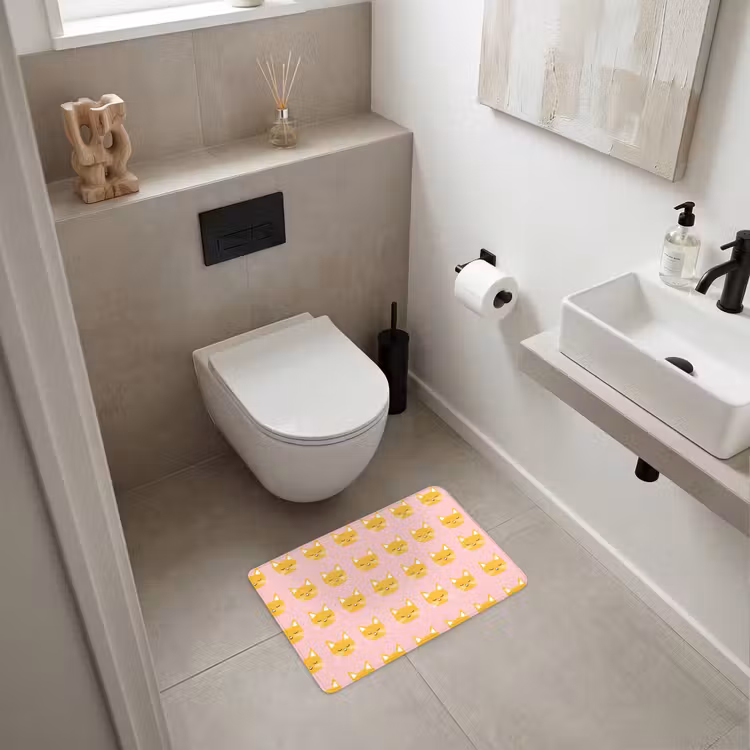 Badematte - Katzen - Muster - Rosa — 6