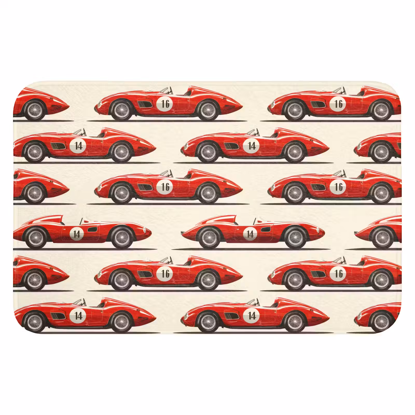 Badematte - Rennwagen - Retro - Rot — 1