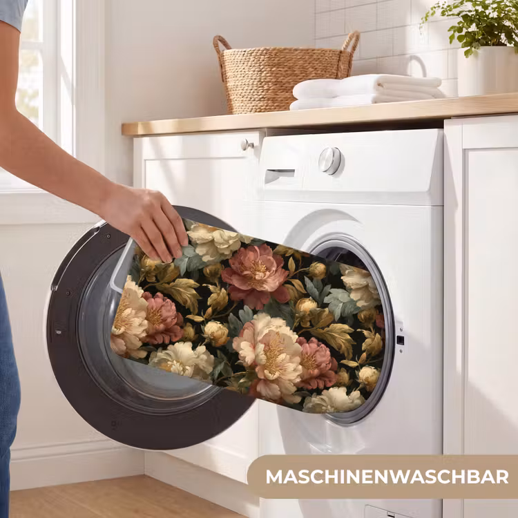 Badematte - Blumen - Barock - Muster - Rosa - Creme — 7