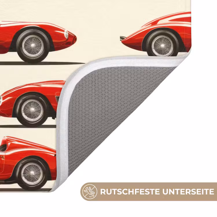 Badematte - Rennwagen - Retro - Rot — 3