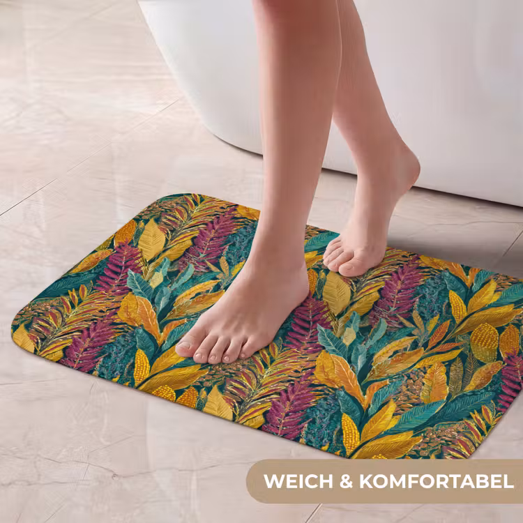 Badematte - Tropisch - Botanisch - Gemustert - Farbenfroh - Exotisch — 5