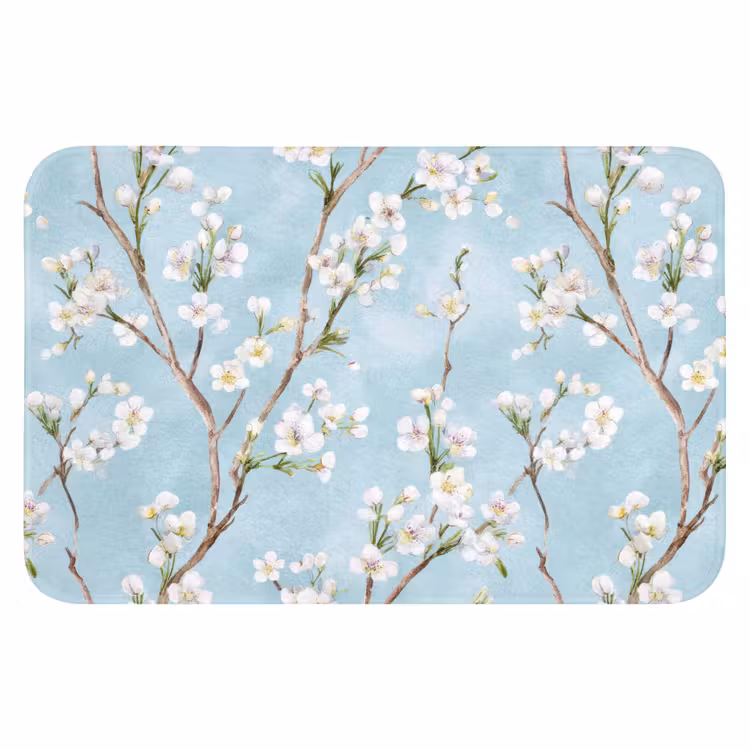 Badematte - Kirschblüte - Textur - Blau — 1