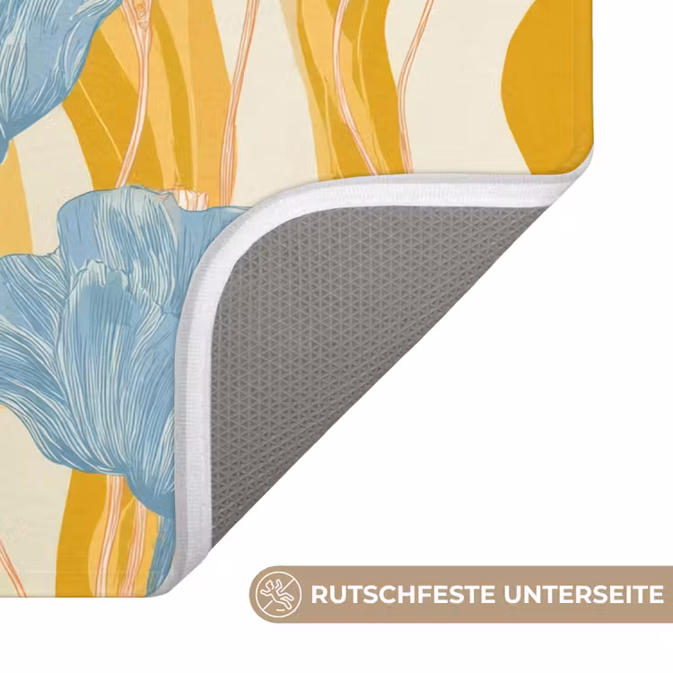 Badematte - Mohnblumen - Botanisch - Blau — 3