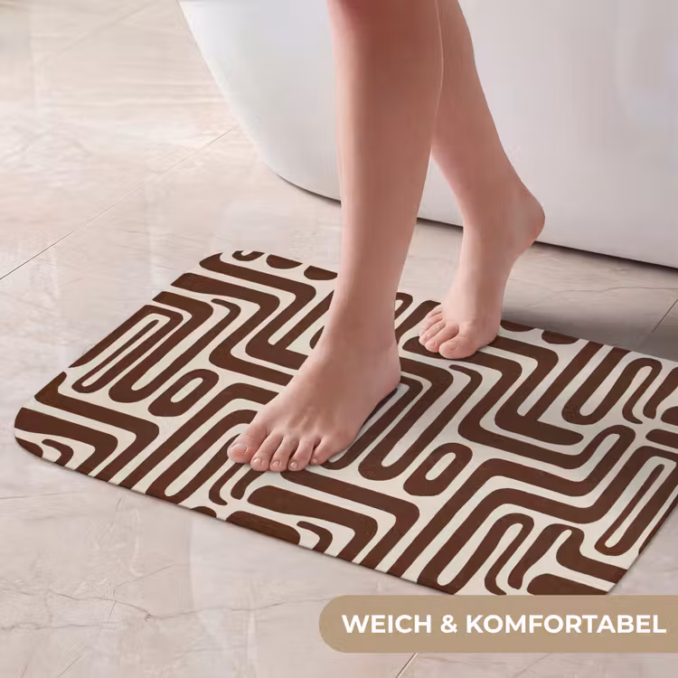 Badematte - Abstrakt - Muster - Braun — 5