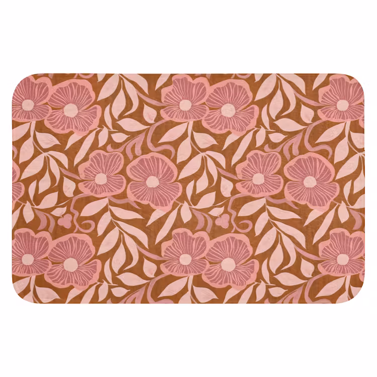 Badematte - Atmosphäre - Blumen - Rosa — 1