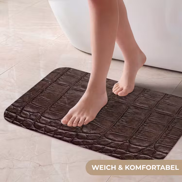 Badematte - Krokodil - Leder - Braun — 5