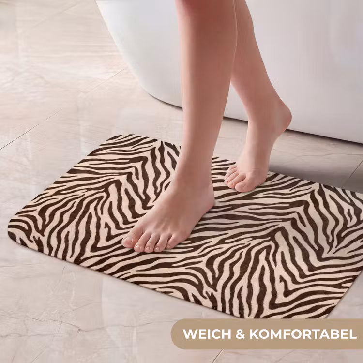 Badematte - Zebra - Streifen - Braun — 5