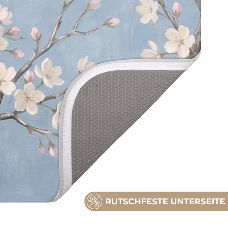Badematte - Zweige - Kirschblüte - Blau — 3