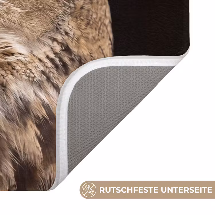 Badematte - Eule - Porträt - Braun — 3