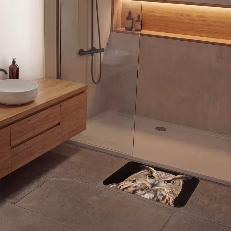 Badematte - Eule - Porträt - Braun — 8