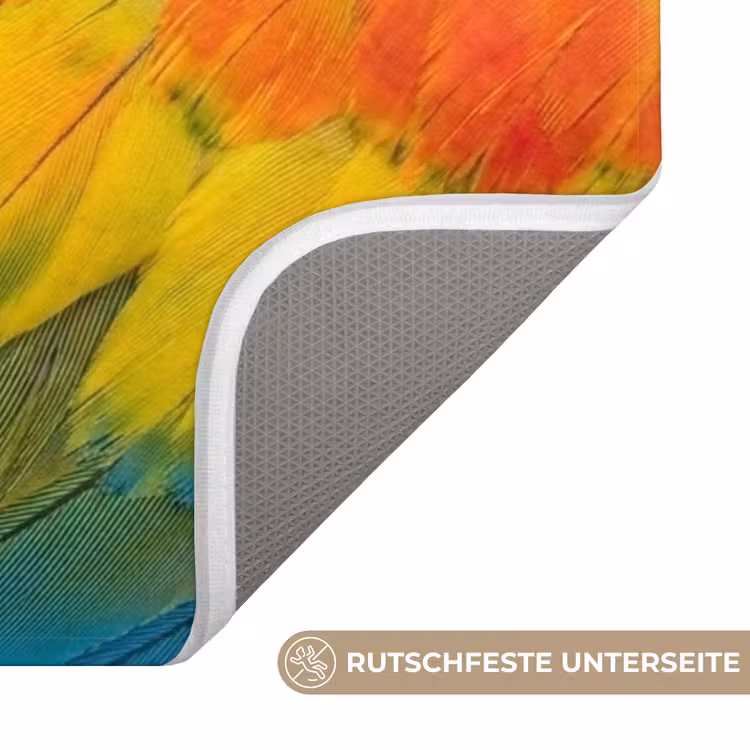 Badematte - Federn - Ara - Farbenfroh — 3