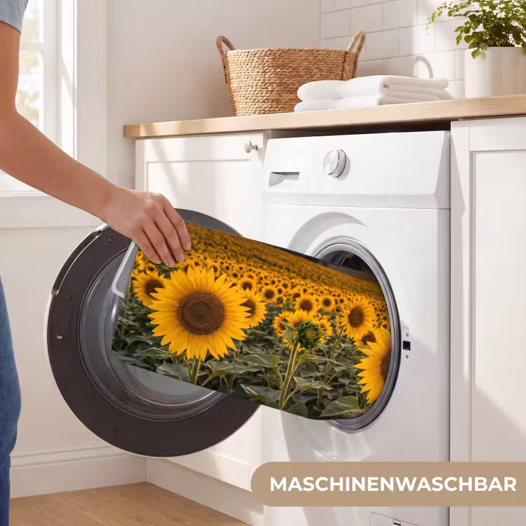 Badematte - Sonnenblumen - Hügellandschaft - Gelb — 7