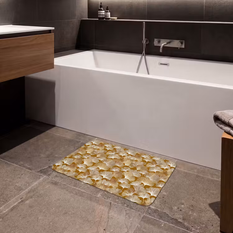 Badematte - Ginkgo - Blätter - Gold — 4