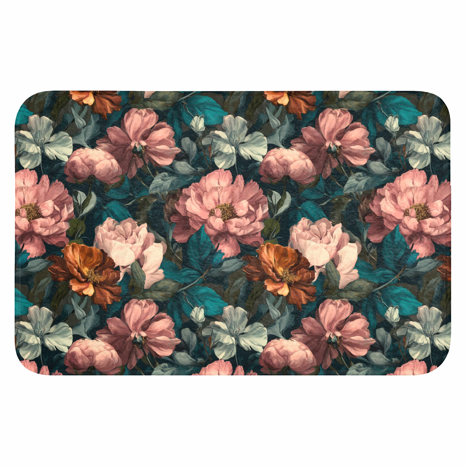 Badematte - Blumen - Landschaftlich - Muster - Rosa — 1