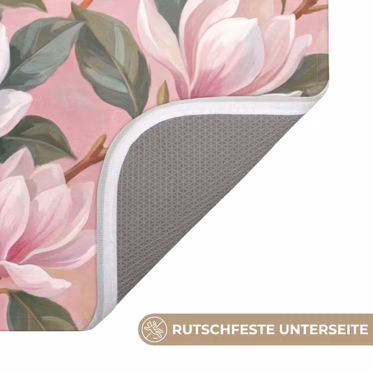 Badematte - Magnolien - Muster - Rosa — 3