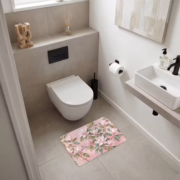 Badematte - Magnolien - Muster - Rosa — 6