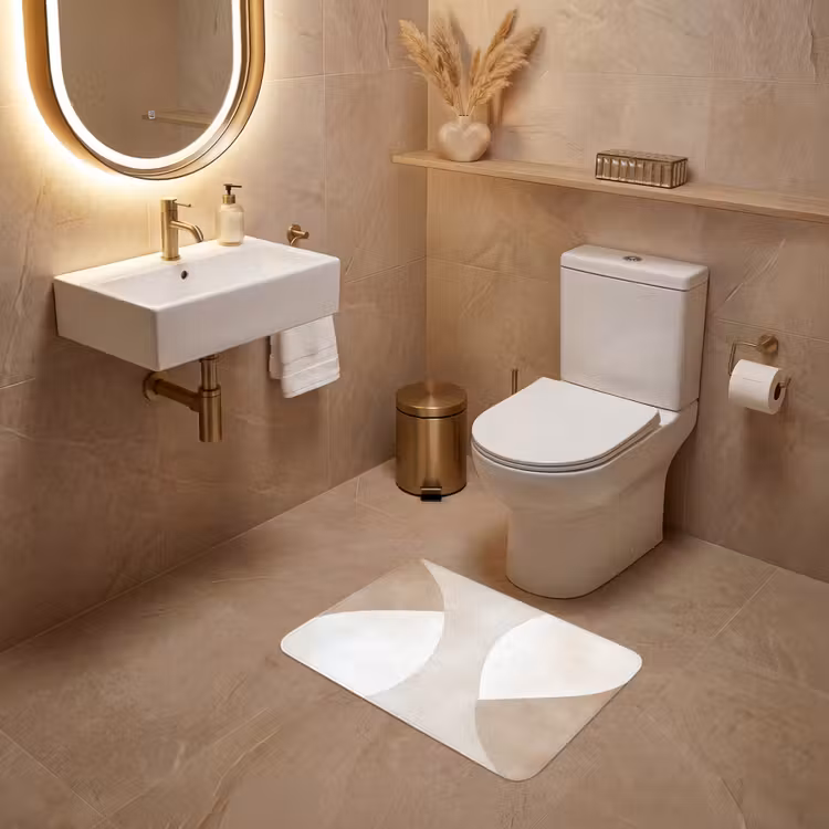 WC Vorleger - Braun - Japandi - Abstrakt — 4
