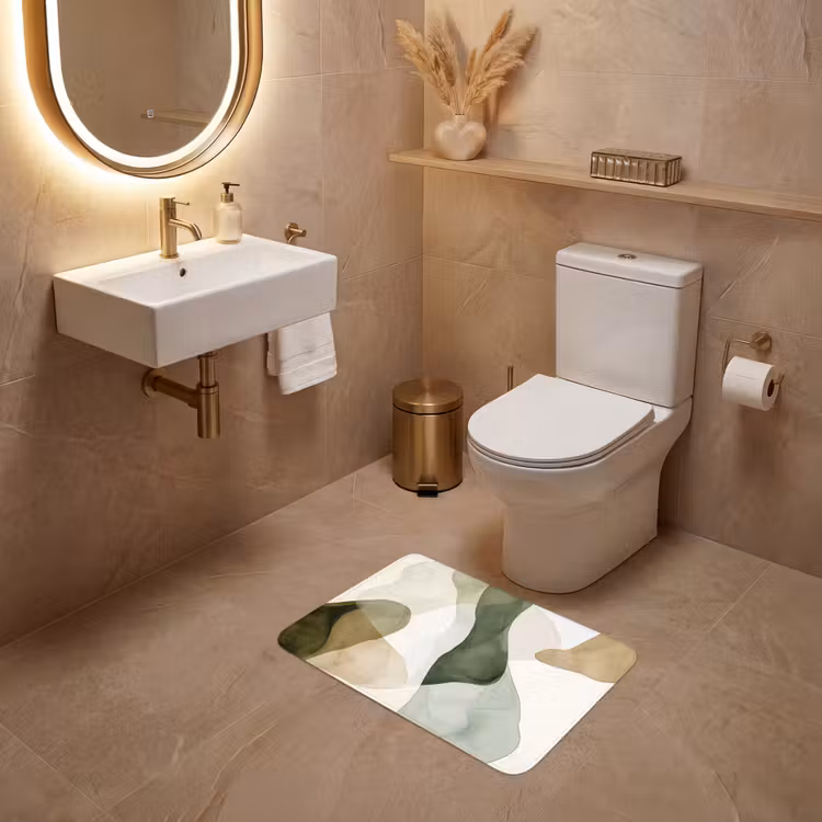 WC Vorleger - Japandi - Abstrakt - Grün — 4
