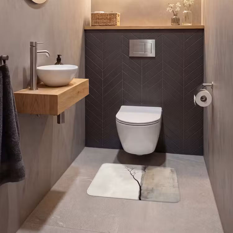 WC Vorleger - Wabi sabi - Pflanze - Beige — 2