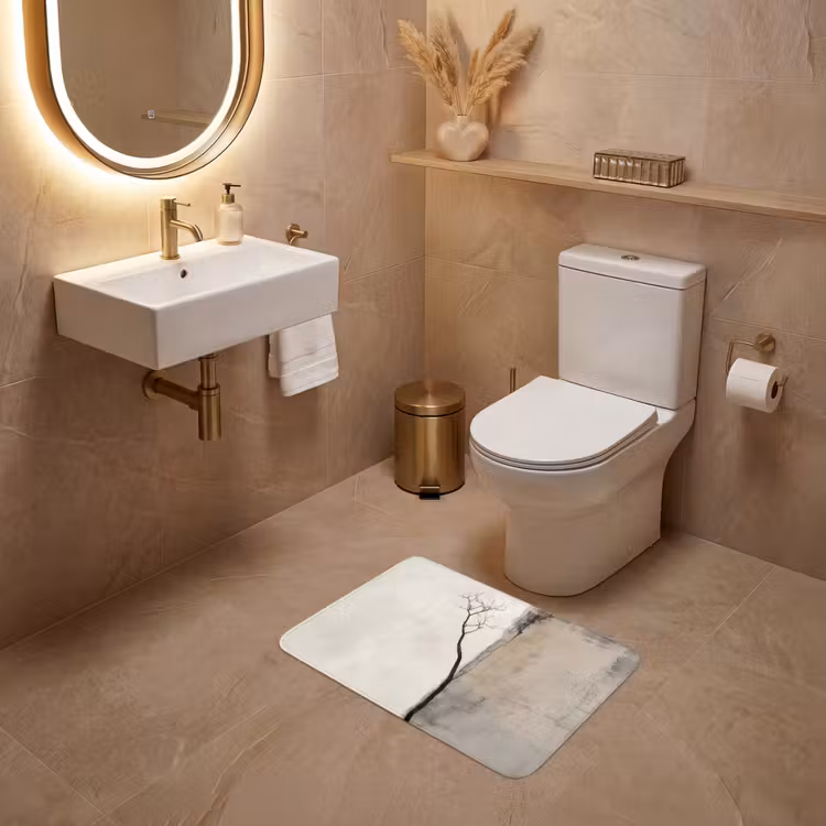 WC Vorleger - Wabi sabi - Pflanze - Beige — 4