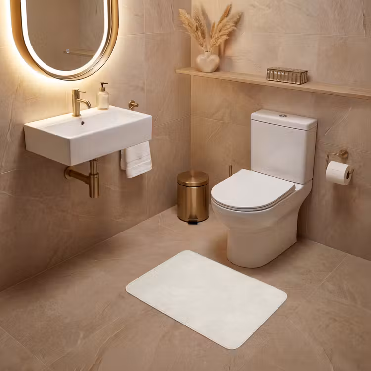 WC Vorleger - Sandfarben - Modern - Glatt — 4