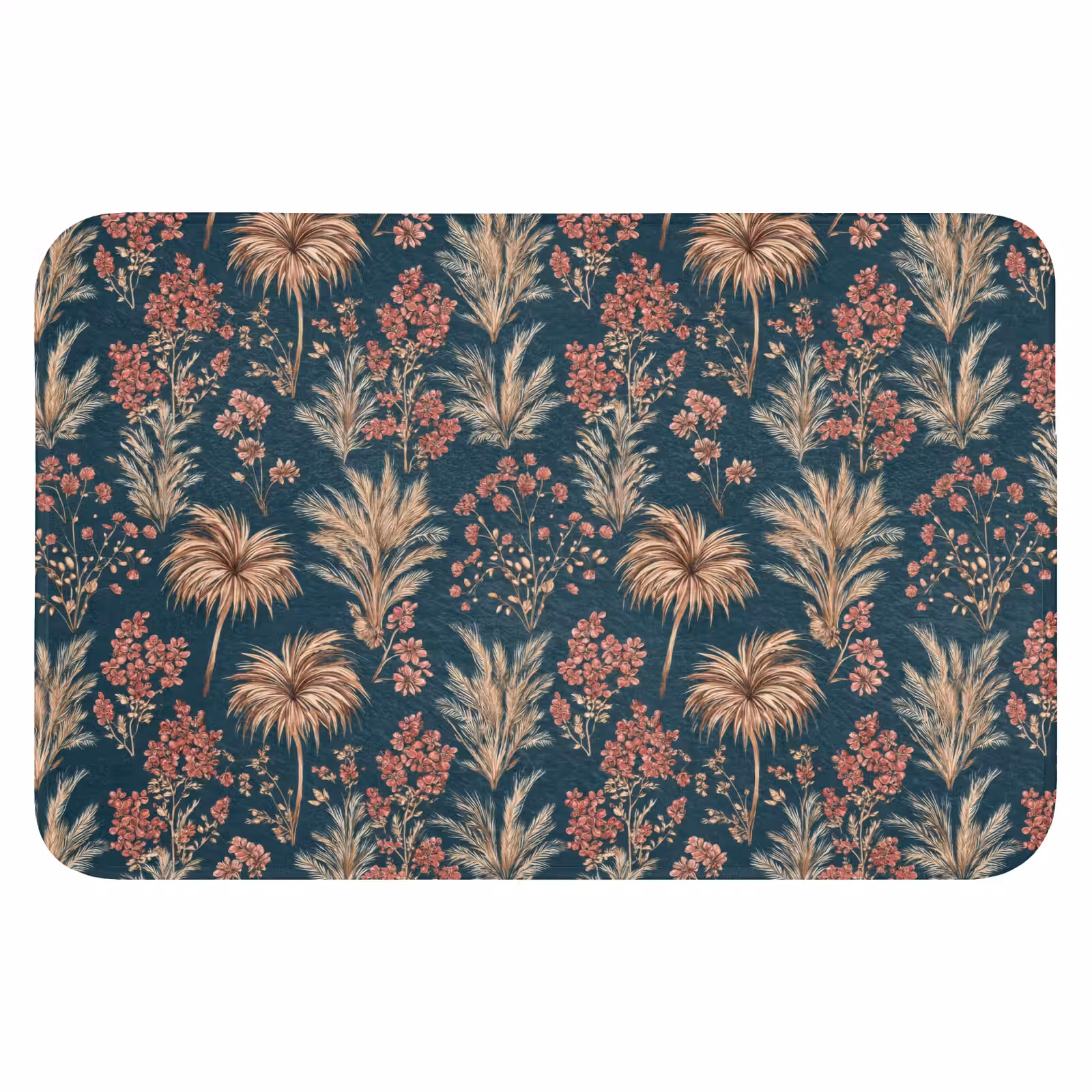 WC Vorleger - Botanisch - Muster - Blau — 1
