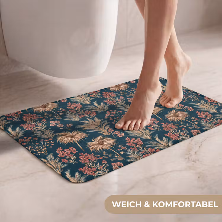 WC Vorleger - Botanisch - Muster - Blau — 7