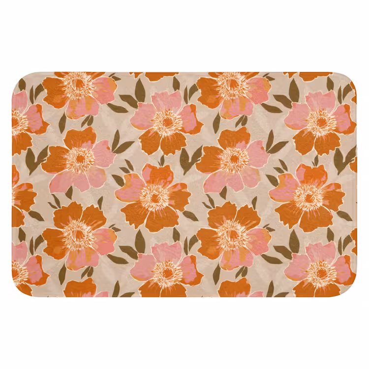 WC Vorleger - Blumen - Motiv - Retro — 1