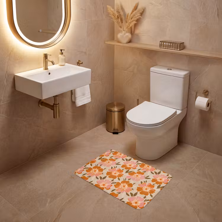 WC Vorleger - Blumen - Motiv - Retro — 4