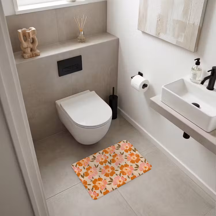 WC Vorleger - Blumen - Motiv - Retro — 6