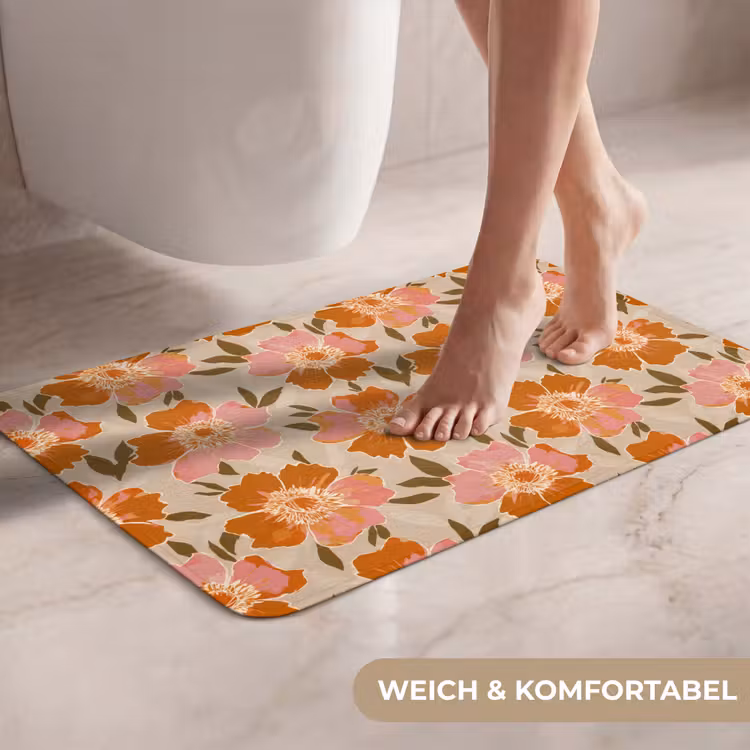 WC Vorleger - Blumen - Motiv - Retro — 7