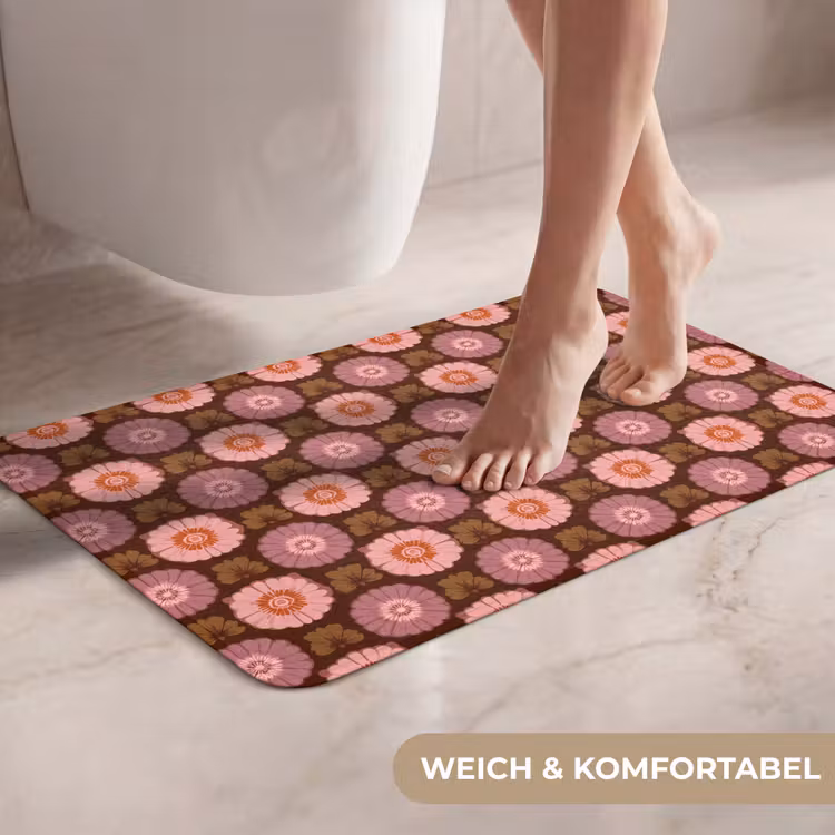 WC Vorleger - Retro - Gänseblümchen - Rosa — 7