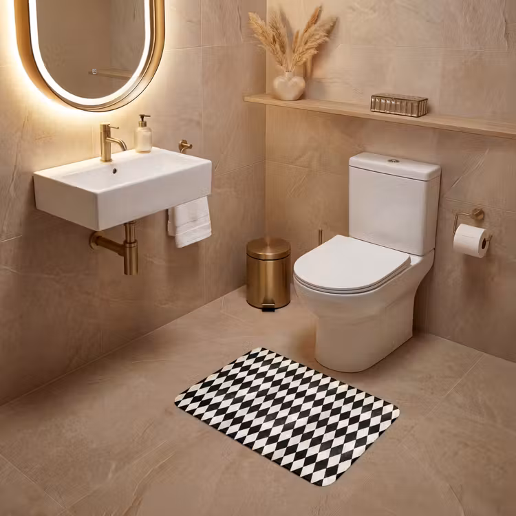 WC Vorleger - Klassisch - Muster - Schwarz — 4