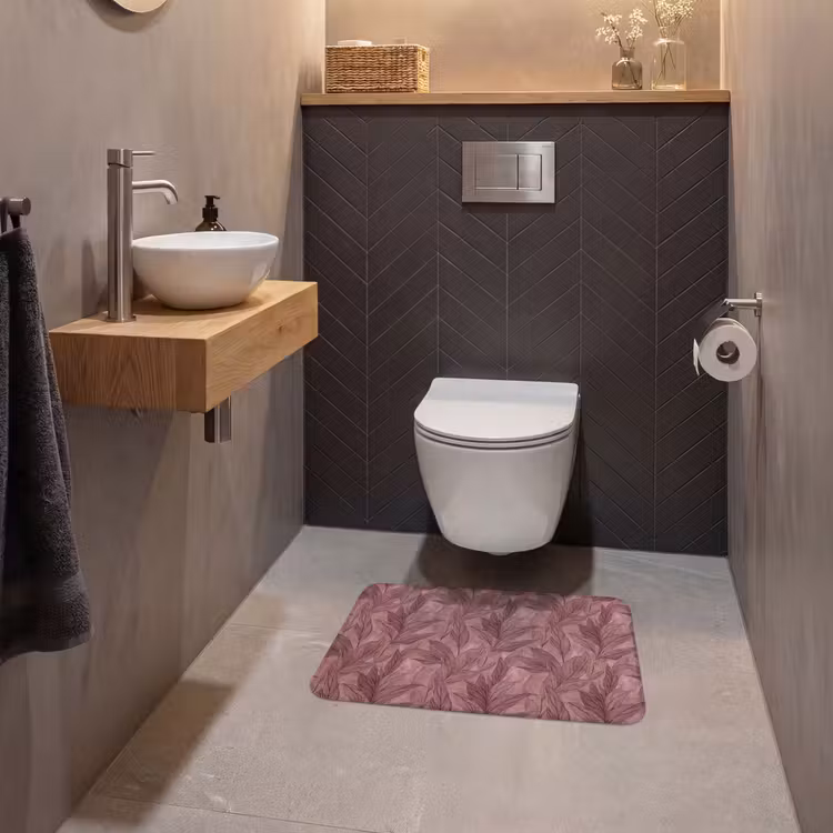 WC Vorleger - Blätter - Muster - Lila — 2