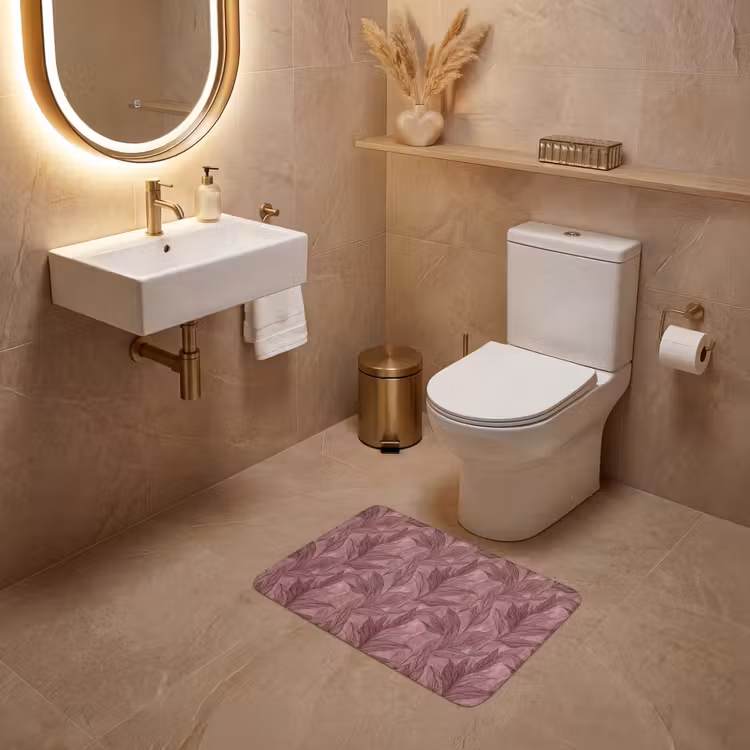 WC Vorleger - Blätter - Muster - Lila — 4