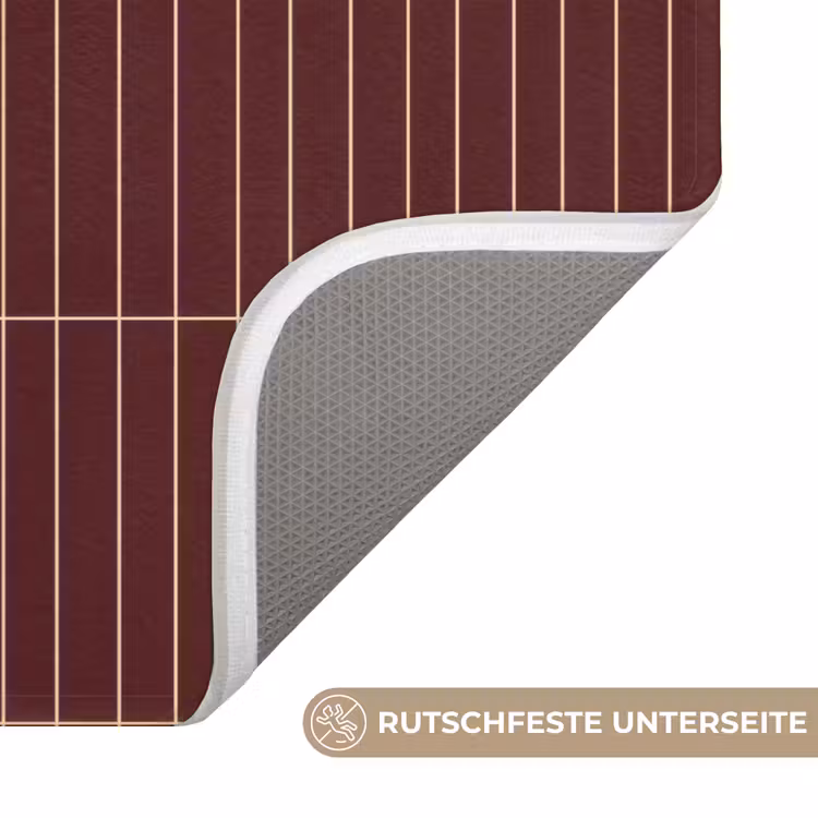 WC Vorleger - Linien - Muster - Bordeaux — 3