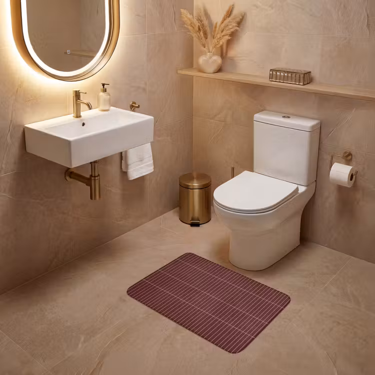 WC Vorleger - Linien - Muster - Bordeaux — 4