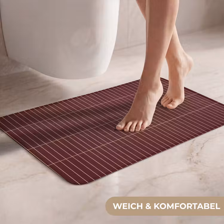 WC Vorleger - Linien - Muster - Bordeaux — 7
