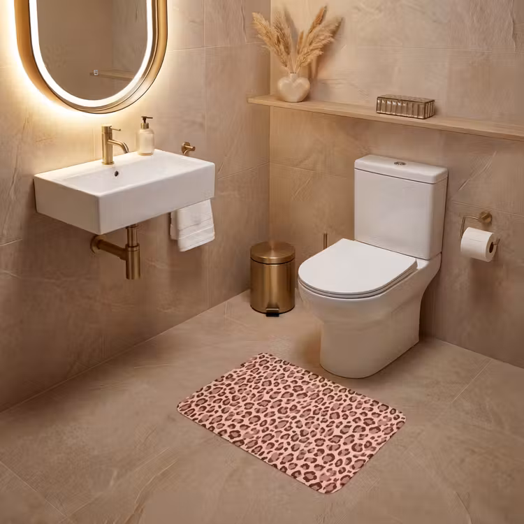 WC Vorleger - Leopard - Muster - Rosa — 4