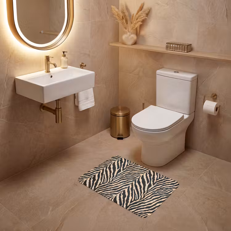 WC Vorleger - Zebra - Klassisch - Schwarz — 4