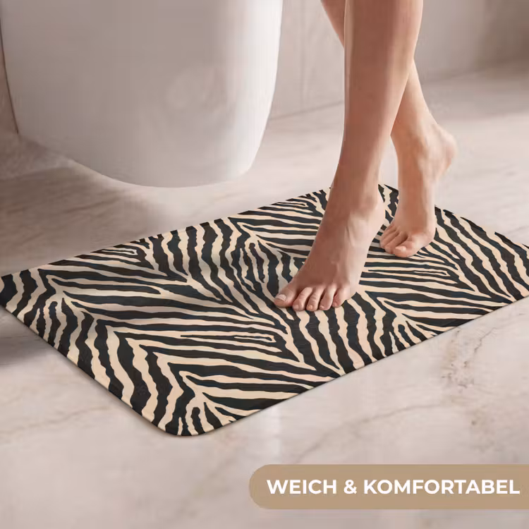 WC Vorleger - Zebra - Klassisch - Schwarz — 7