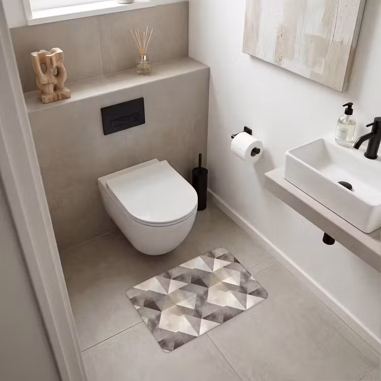 WC Vorleger - Geometrisch - Motiv - Erdtöne — 6
