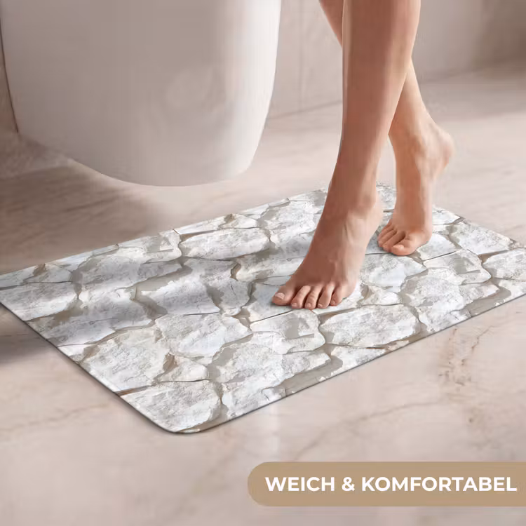 WC Vorleger - Struktur - Fels - Weiß — 7