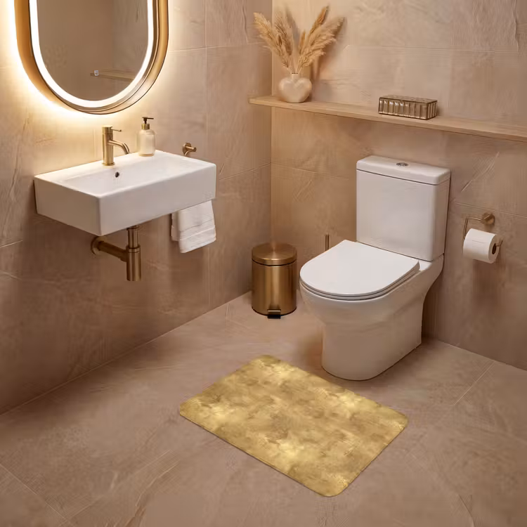 WC Vorleger - Industriell - Textur - Gold — 4