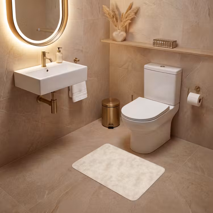WC Vorleger - Textur - Sprenkeln - Beige — 4
