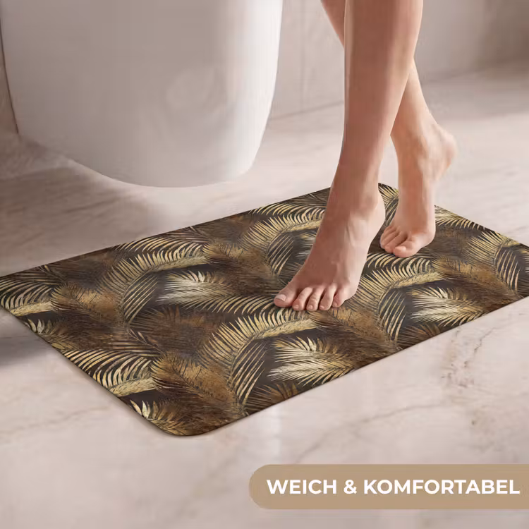 WC Vorleger - Tropisch - Blätter - Gold — 7
