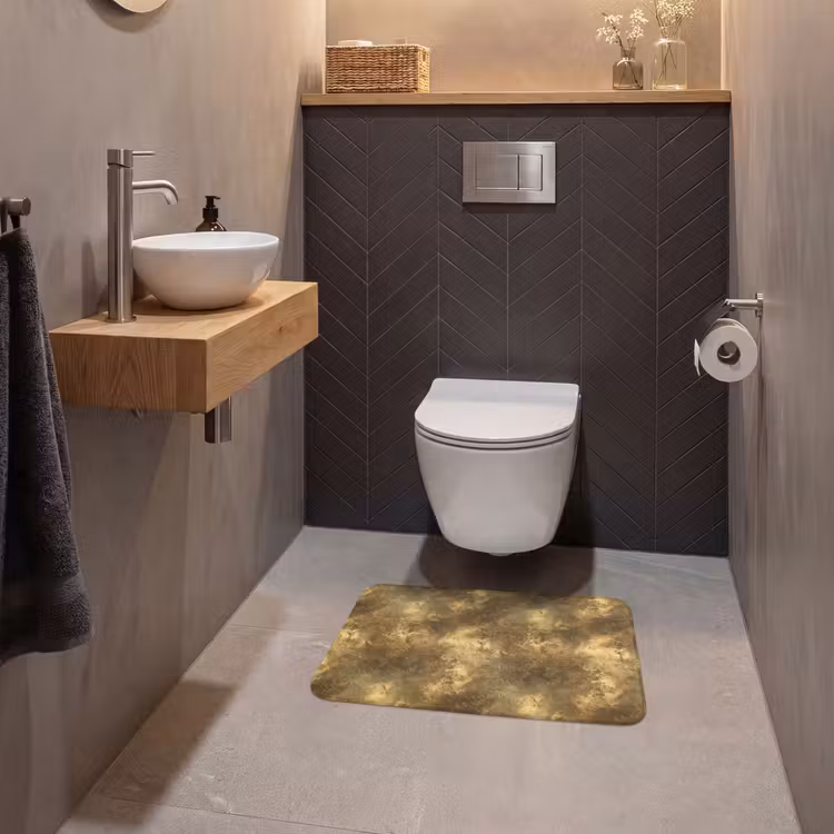 WC Vorleger - Antik - Metallic-Look - Gold — 2
